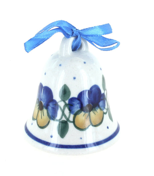 Polish Pottery Pansies Bell
