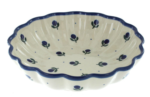 Polish Pottery Blueberry Medium Scallop Dish