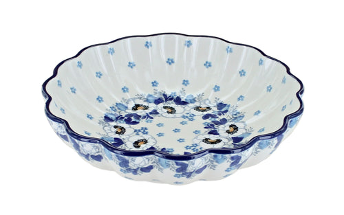 Polish Pottery Georgia Blue Medium Scallop Dish