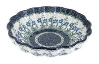 Polish Pottery Blue Posy Medium Scallop Dish
