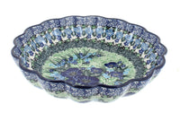Polish Pottery Sapphire Fields Medium Scallop Dish