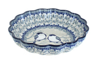 Polish Pottery Bluebird Medium Scallop Dish