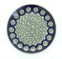 Polish Pottery Peacock Swirl Saucer