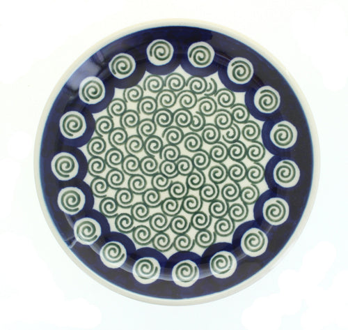 Polish Pottery Peacock Swirl Saucer