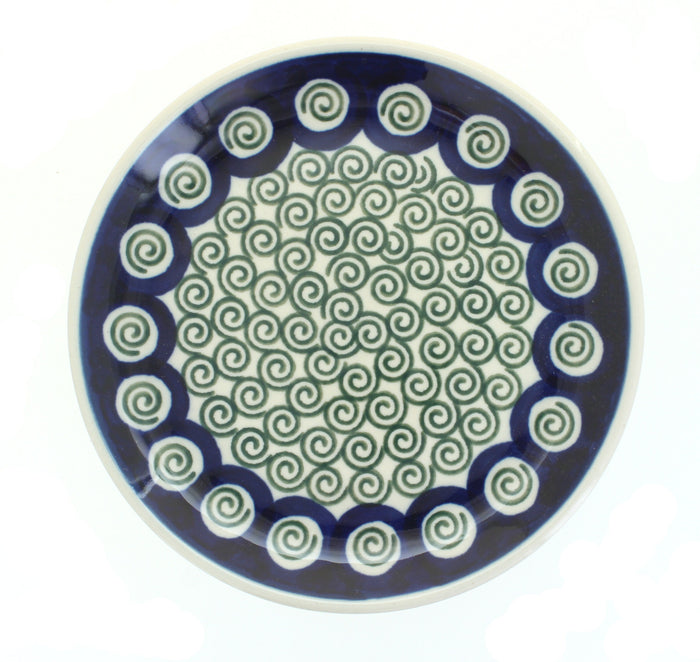 Polish Pottery Peacock Swirl Saucer