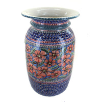Polish Pottery Jungle Flower Tall Floor Vase