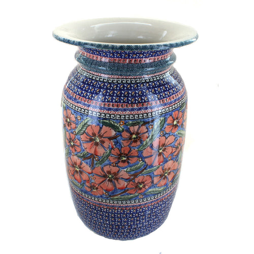 Polish Pottery Jungle Flower Tall Floor Vase