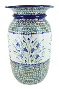 Polish Pottery Blue Tulip Tall Floor Vase