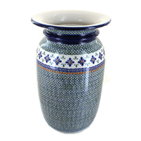 Polish Pottery Mosaic Flower Tall Floor Vase