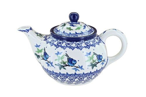 Polish Pottery Mockingbird Small Teapot