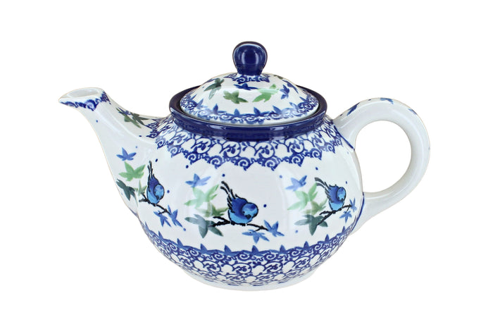 Polish Pottery Mockingbird Small Teapot
