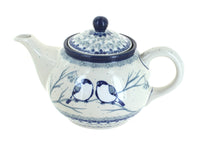 Polish Pottery Bluebird Small Teapot