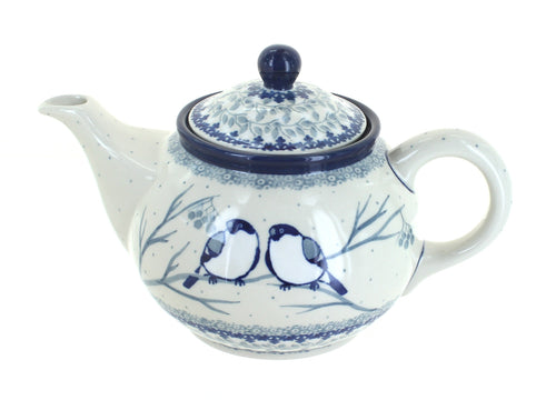 Polish Pottery Bluebird Small Teapot
