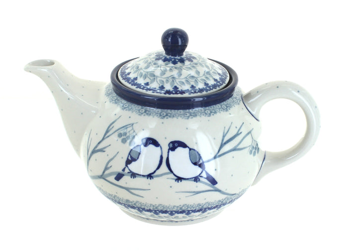 Polish Pottery Bluebird Small Teapot