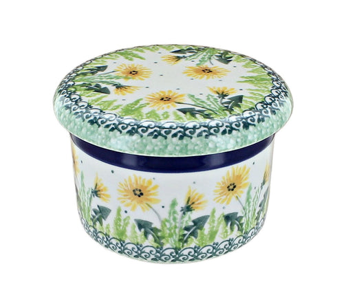 Polish Pottery Dandelion French Butter Dish