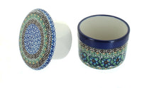 Mardi Gras French Butter Dish Polish Pottery
