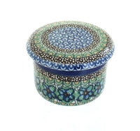 Polish Pottery Mardi Gras French Butter Dish
