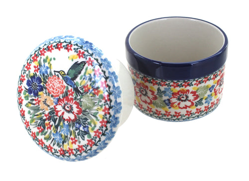 Hummingbird French Butter Dish Polish Pottery