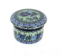 Polish Pottery Sapphire Fields French Butter Dish