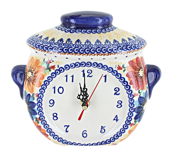 Polish Pottery Autumn Burst Wall Clock