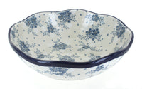 Polish Pottery Blue Fleur Large Scallop Bowl