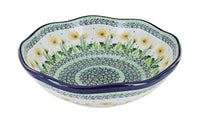 Polish Pottery Dandelion Large Scallop Bowl