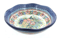 Polish Pottery Hummingbird Large Scallop Bowl