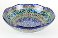 Mardi Gras Large Scallop Bowl Polish Pottery