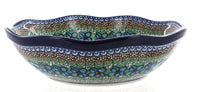 Mardi Gras Large Scallop Bowl Polish Pottery