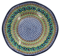 Mardi Gras Large Scallop Bowl Polish Pottery