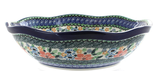 Maria Large Scallop Bowl Polish Pottery