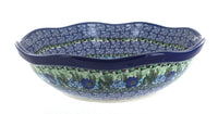Sapphire Fields Large Scallop Bowl Polish Pottery
