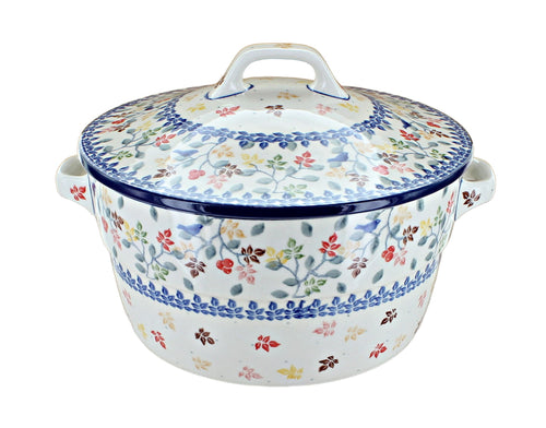 Polish Pottery Autumn Grove Covered Round Baker