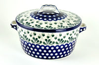 Alyce Covered Round Baker Polish Pottery