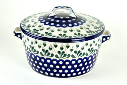 Alyce Covered Round Baker Polish Pottery