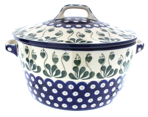 Polish Pottery Alyce Covered Round Baker