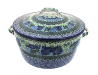 Polish Pottery Sapphire Fields Covered Round Baker