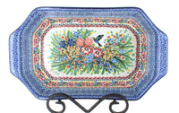 Hummingbird Deep Baker with Handles Polish Pottery