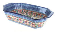 Polish Pottery Hummingbird Deep Baker with Handles
