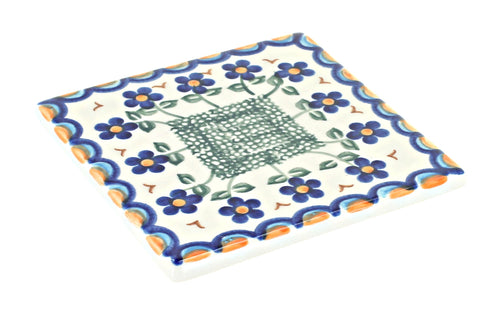 Polish Pottery Aztec Flower Tile