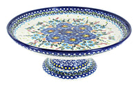 Polish Pottery Garden of Blue Cake Plate
