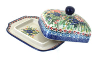 Hummingbird Butter Dish Polish Pottery