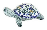 Pansies Turtle Figurine Polish Pottery
