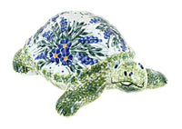 Polish Pottery Hyacinth Turtle Figurine