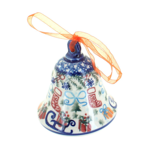 Polish Pottery Christmas Bounty Large Bell