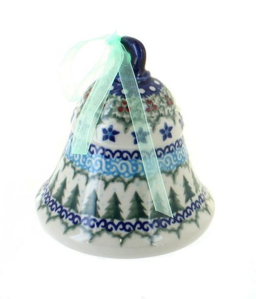 Polish Pottery Holiday Pine Large Bell