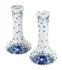 Polish Pottery Melanie Candlestick Pair