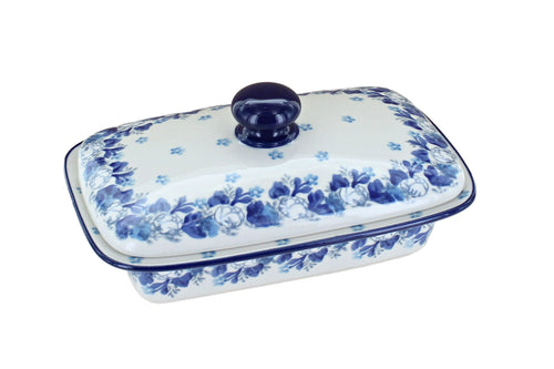 Polish Pottery Georgia Blue Butter Dish