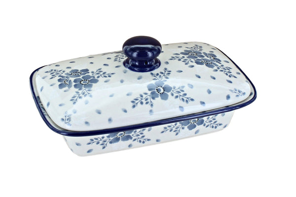 Blue Fleur Butter Dish