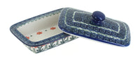 Peach Posy Butter Dish Polish Pottery